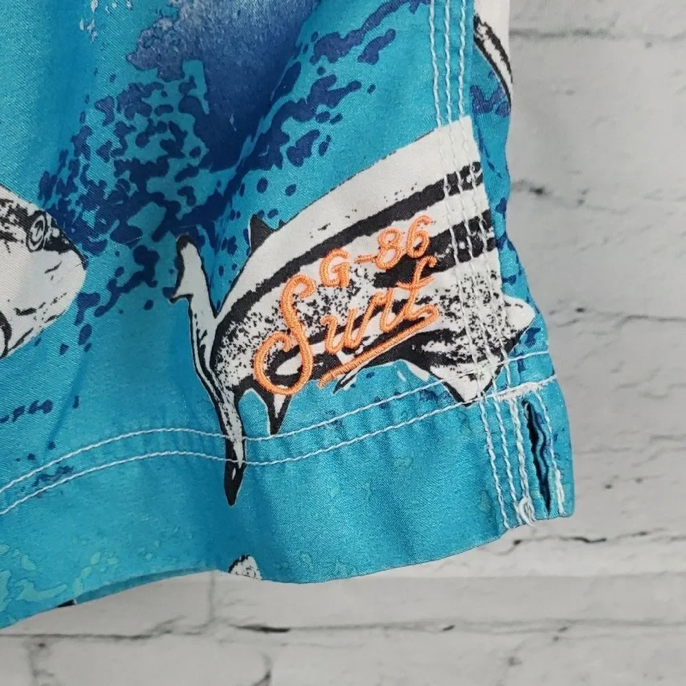 GAP KID's Blue Shark Print Swim Shorts SIZE XXL